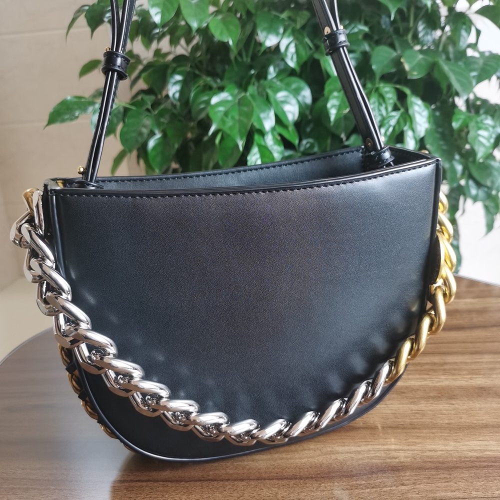 Stella McCartney Frayme Small Shoulder Crossbody Bag Black